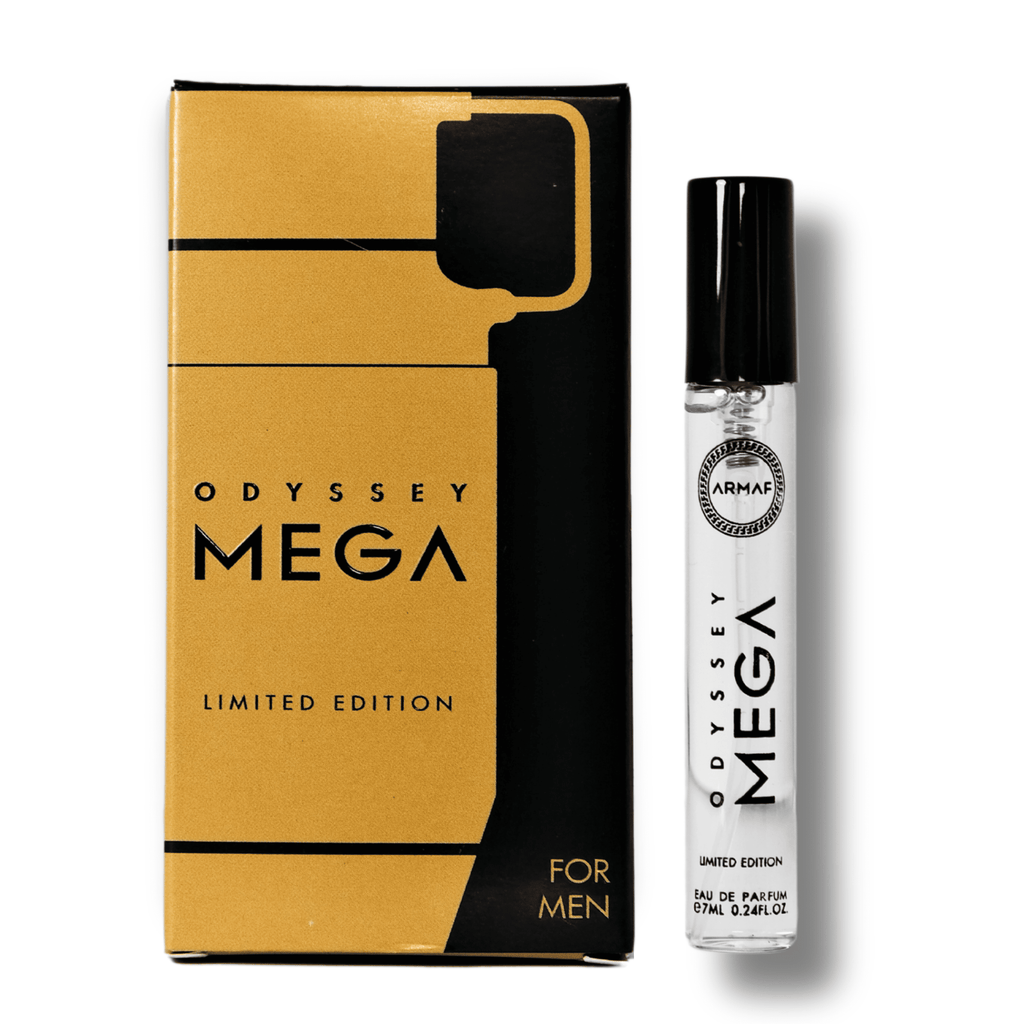 Armaf Odyssey Mega Man Eau De Parfum (EDP) 7ML - Woody Aromatic Long-Lasting Fragrance for Men - Trial Pack